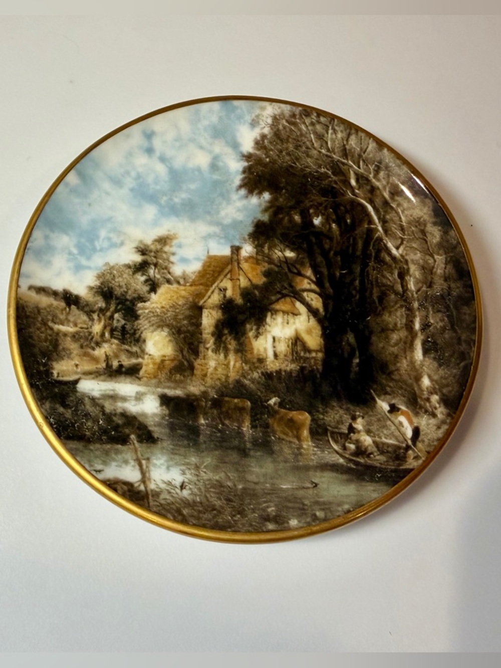 ‘Valley Farm’ Crown Staffordshire Bone China 3” Mini Plate England Vintage